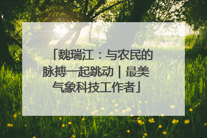 魏瑞江：与农民的脉搏一起跳动｜最美气象科技工作者