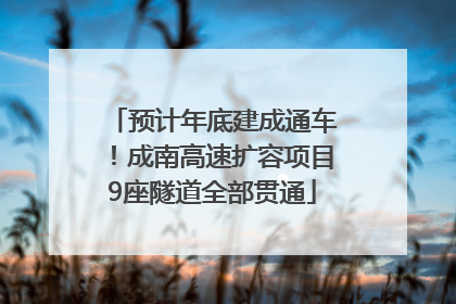 预计年底建成通车！成南高速扩容项目9座隧道全部贯通