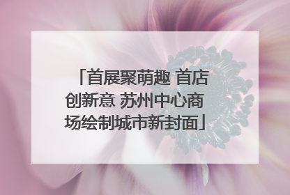 首展聚萌趣 首店创新意 苏州中心商场绘制城市新封面