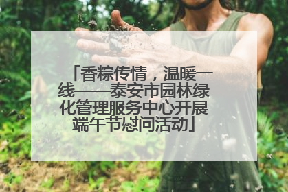 香粽传情，温暖一线——泰安市园林绿化管理服务中心开展端午节慰问活动