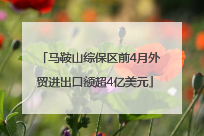 马鞍山综保区前4月外贸进出口额超4亿美元