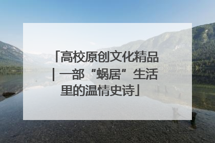 高校原创文化精品｜一部“蜗居”生活里的温情史诗