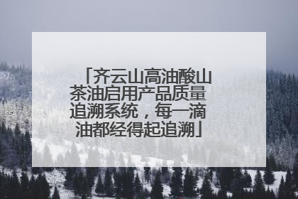 齐云山高油酸山茶油启用产品质量追溯系统，每一滴油都经得起追溯