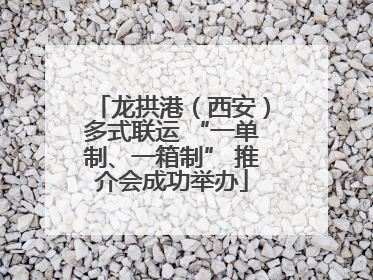 龙拱港（西安）多式联运 “一单制、一箱制” 推介会成功举办
