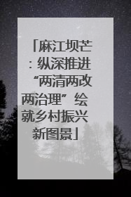 麻江坝芒：纵深推进“两清两改两治理”绘就乡村振兴新图景