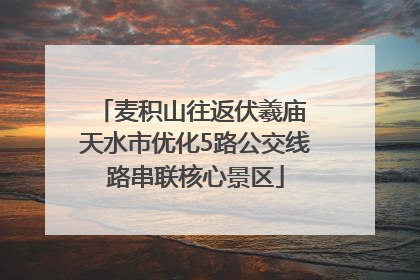 麦积山往返伏羲庙 天水市优化5路公交线路串联核心景区