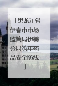黑龙江省伊春市市场监管局伊美分局筑牢药品安全防线