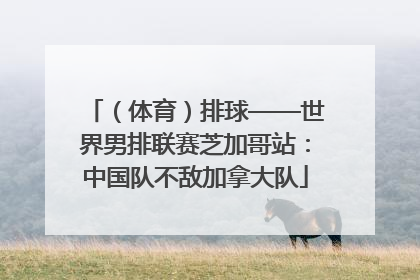 （体育）排球——世界男排联赛芝加哥站：中国队不敌加拿大队