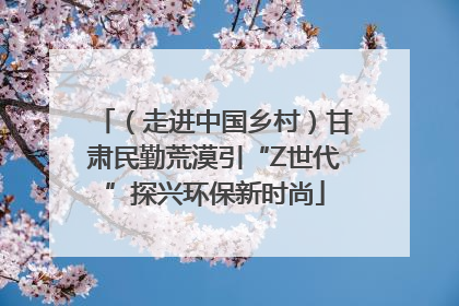 （走进中国乡村）甘肃民勤荒漠引“Z世代”探兴环保新时尚
