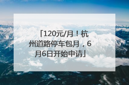 120元/月！杭州道路停车包月，6月6日开始申请