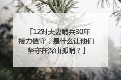 12对夫妻哨兵30年接力值守，是什么让他们坚守在深山孤哨？
