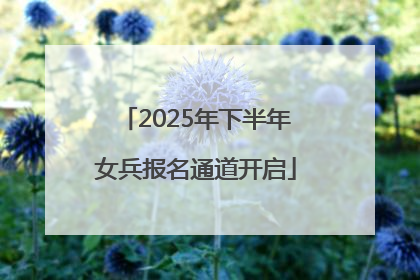 2025年下半年女兵报名通道开启