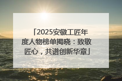 2025安徽工匠年度人物榜单揭晓：致敬匠心，共谱创新华章