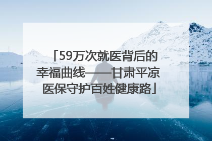 59万次就医背后的幸福曲线——甘肃平凉医保守护百姓健康路