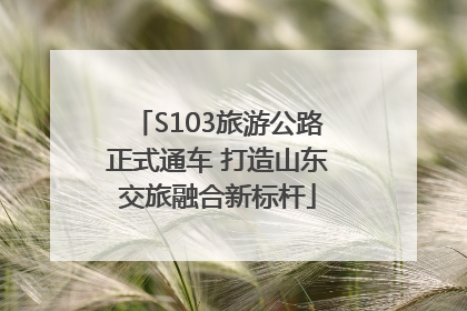 S103旅游公路正式通车 打造山东交旅融合新标杆